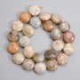 Fossilized Coral Coin Beads 16.5–17×9 mm, length approx. 38 cm on thread