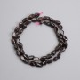 Garnet faceted beads 8–12×5–6 mm, length approx. 39 cm, on a thread