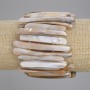 Bracelet with Mother-of-Pearl Sticks, diameter 37-53×5-7 mm, length 18 cm ±, elastic