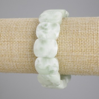 Angelite bracelet with smooth links, 20×15 mm, length 18 cm ±, stretch
