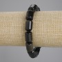 Sun Obsidian Cylindrical Bead Bracelet, 14×10 mm diameter, 18 cm length, stretch