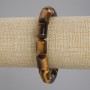 Tiger's Eye Bracelet with Cylindrical Beads, diameter 14x10 mm ±, length 18 cm ±, stretch