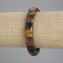 Bracelet with Tiger's Eye, Bull's Eye, and Falcon's Eye, smooth links, diameter 17×10 mm ±, length 18 cm ±, stretch