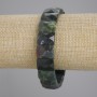Moss Agate Bracelet, Faceted Links, diameter 15×11 mm ±, length 18 cm ±, stretch