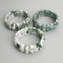 Moss Agate Link Bracelet, 25×11 mm diameter, 18 cm length, stretch