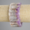 Natural Amethyst Bracelet with Smooth Links, Diameter 32×10 mm, Length 18 cm, Stretch