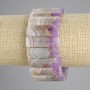 Natural Amethyst Bracelet with Smooth Links, Diameter 32×10 mm, Length 18 cm, Stretch