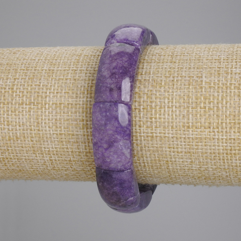 Charoite natural stone bracelet - chain-link, diameter 23×13 mm, 5 mm ±, length 18 cm ±, stretch