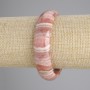 Natural Rhodonite Stone Bracelet, oval-link, diameter 17×13 mm, 18 cm long, stretch