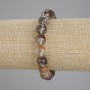 Moss Agate Bracelet, Natural Stone, Smooth Beads, 10 mm Diameter, 18 cm Length, Elastic (Stretch)