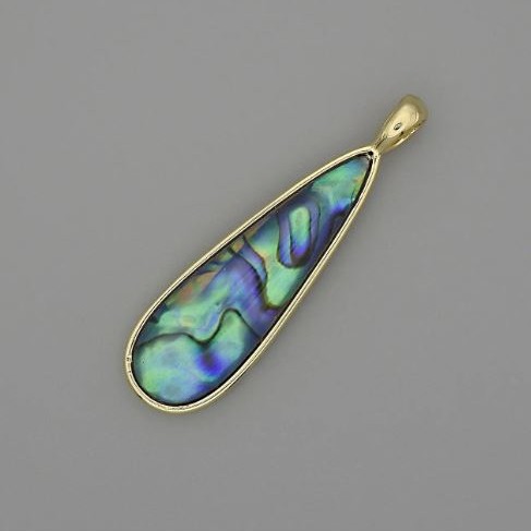 Pendant Halite Drop 40×11 mm ± Gold-Tone Metal