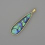Pendant Halite Drop 40×11 mm ± Gold-Tone Metal