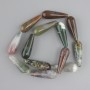 Moss Agate Teardrop Beads 31x10 mm on Thread
