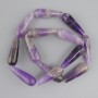 Amethyst teardrop beads, 31×10 mm, ± length 40 cm ± on beading thread
