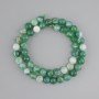 Faceted Agate Beads, Round Ball Shape, 8 mm Diameter, 37 cm Length ± on Thread
