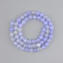 Beads Blue Agate Faceted Round Bead, 6 mm diameter, 37 cm length, on thread