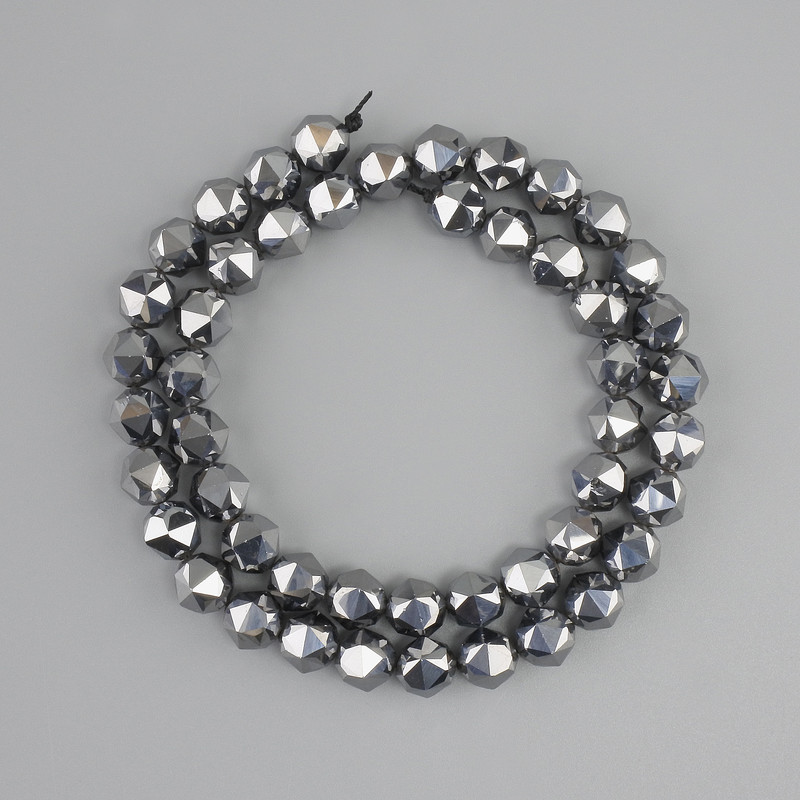 Terahertz Beads, Faceted, 8 mm Diameter, 39 cm Strand