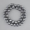 Terahertz beads, faceted round bead, 8 mm diameter, 38 cm long on thread