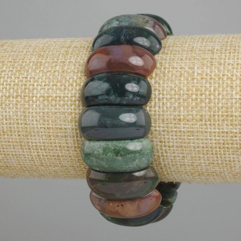 Jasper bracelet, smooth links, diameter 25×11 mm ±, length 18 cm ±, elastic