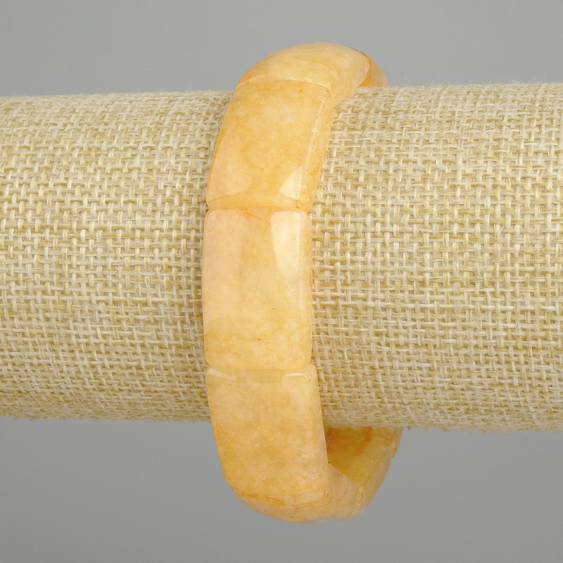 Citrine bracelet with smooth links, link size 22×15 mm, length 18 cm ±, stretch