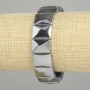 Terahertz bracelet with faceted links, diameter about 16×12 mm, length 18 cm ±, stretch