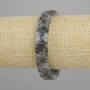 Bracelet with natural stone: rutilated quartz (hair quartz), faceted square beads, diameter 10–11×10–11 mm, length approximately 18 cm, elastic