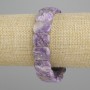 Charoite natural stone bracelet, smooth links, 16×12 mm, 18 cm length, stretch