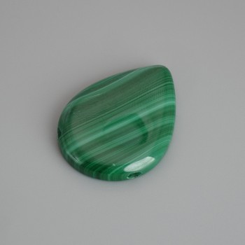 Malachite Drop Pendant 30×22 mm ± with a side hole on the wide side