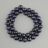 Freshwater pearl beads, graphite with iridescence (peacock black), diameter 9.5–10 mm, length 38 cm ± on thread