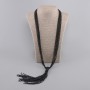 Multi-Strand Necklace Cord (8 Threads) Black Agate Faceted Beads 2 mm, Length 77 cm, Pendant Length 18 cm