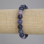 Fluorite Bead Bracelet, smooth beads, 9 mm diameter, 18 cm length (stretch)