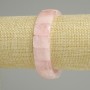 Bracelet Rose Quartz, Faceted Links, Diameter 15×11 mm, Length 18 cm (Stretch)