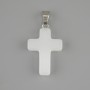 Cross Pendant with White Quartz 25×18 mm ±, overall length about 35 mm