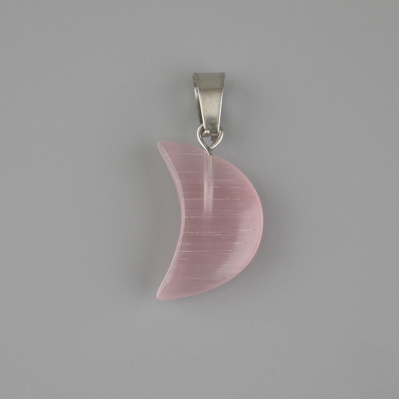 Cat's Eye Crescent Pendant 23×13 mm ±, pendant length about 28 mm