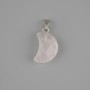 Faceted Crescent Pink Quartz Pendant 19×12 mm ±, length 25 mm ±