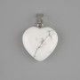 Pendant Cacholong Heart 20x20 mm ±, length 28 mm ±