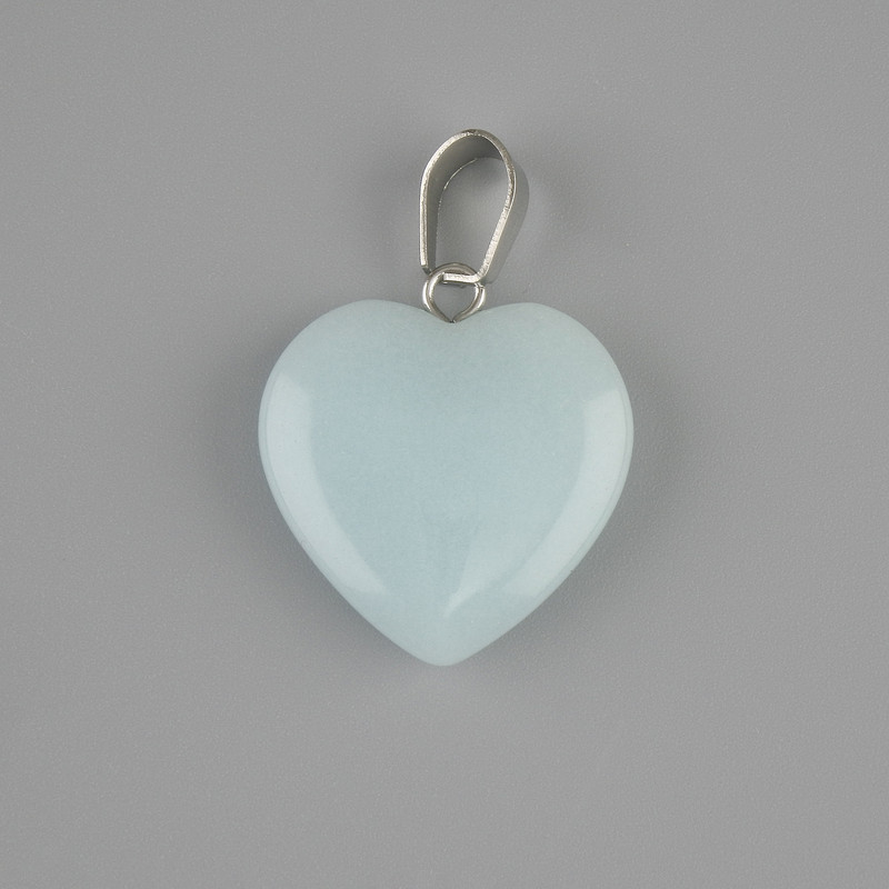 Pendant Aquamarine Heart 20x20mm +-, length 28mm+-