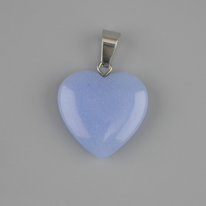 Heart Pendant with Aquamarine, 20×20 mm, length 28 mm
