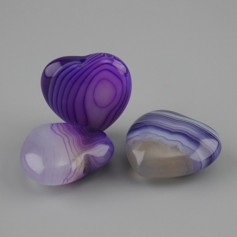 Heart-shaped Agate Pendant Blank 20x20 mm +/- with Pin Hole