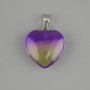 Heart Pendant with tinted quartz, 20×20 mm ±, length 30 mm+