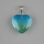 Heart-shaped Pendant with Tinted Quartz, 20×20 mm ±, Length 30 mm ±