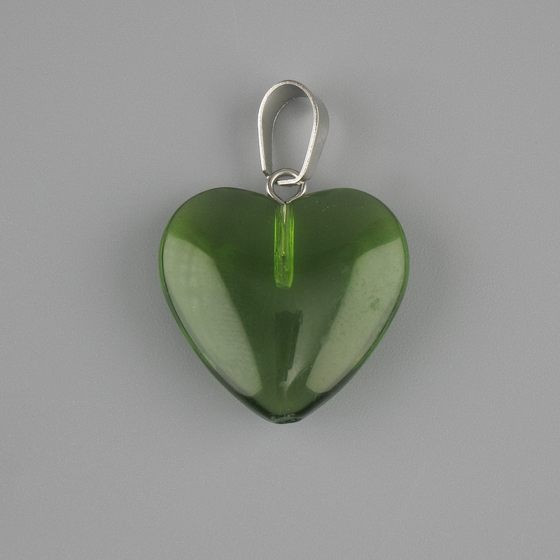 Heart Pendant in Toned Quartz 20x20 mm, approx. 30 mm long