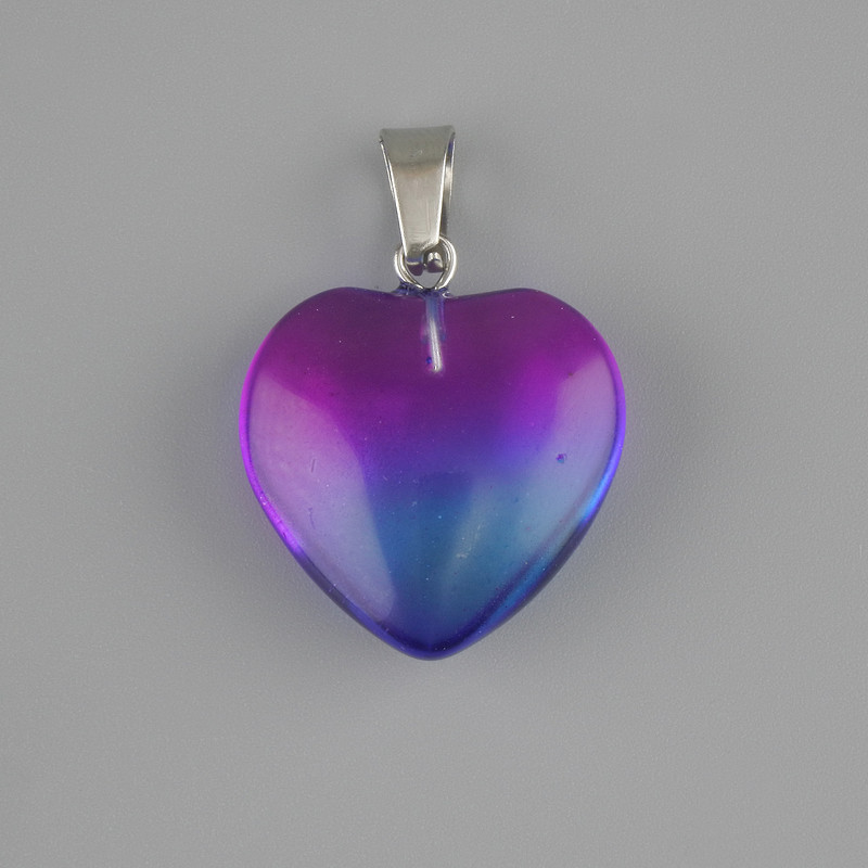 Heart Pendant with Toned Quartz 20×20 mm ±, length 30 mm ±