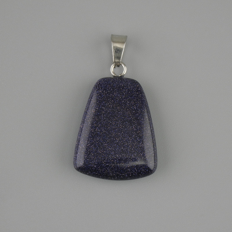 Pendant Aventurine 'Night of Cairo' Trapezoid 17×21 mm ±, Length including bail approximately 30 mm