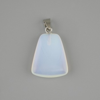 Moonstone Opalite Pendant, Trapezoid 17×21 mm ±, Length 30 mm ±