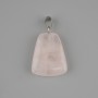 Pink Quartz Pendant, Trapezoid, 17×21 mm, Length ~30 mm