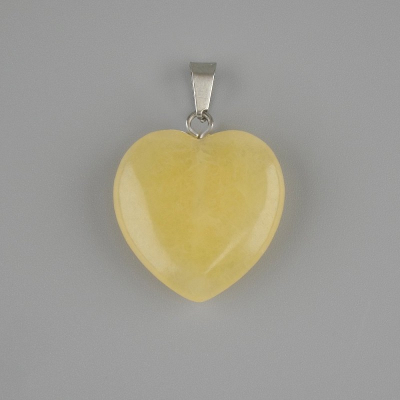 Heart Pendant in Yellow Agate 21x20x28 mm+