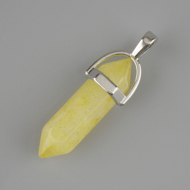 Pendant, Tinted Glass, Hexagonal Crystal, 30x8x41 mm+