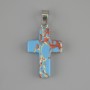 Blue Variscite Cross Pendant 25×18 mm, length 36 mm