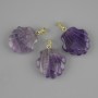 Amethyst Shell Pendant, 22×22 mm ±, 30 mm long
